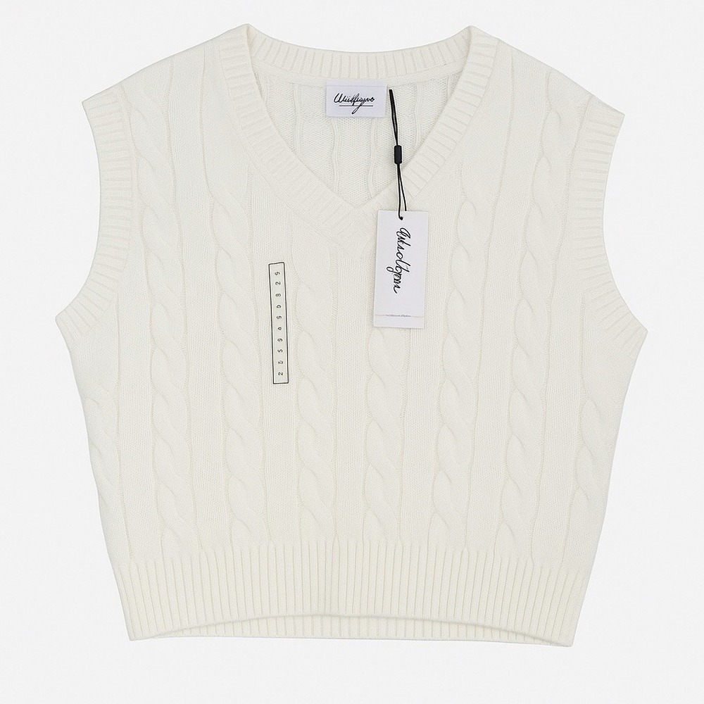 Walter Hagen Women's Cable Knit Golf Sweater Vest White Size XL NWT